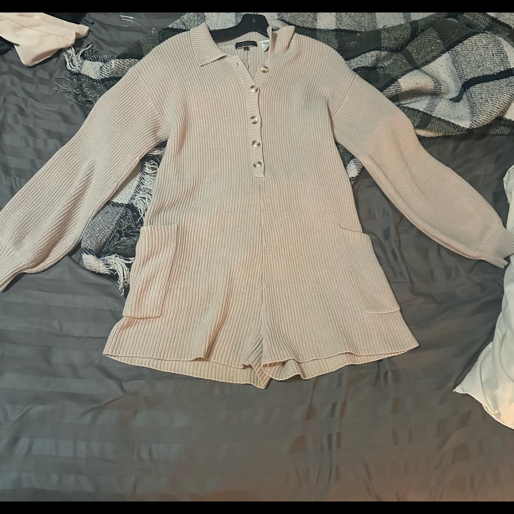 sweater long sleeve short romper